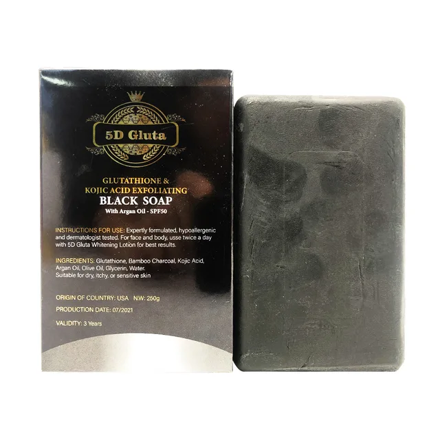 Black soap with glutathione & kojic acid